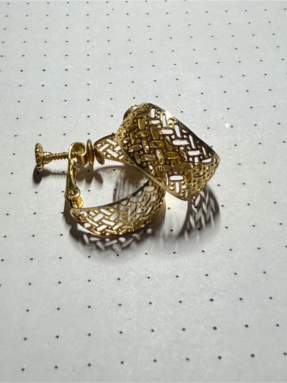 14k Gold Vintage Napier Gold Hoop Clip-On Earrings